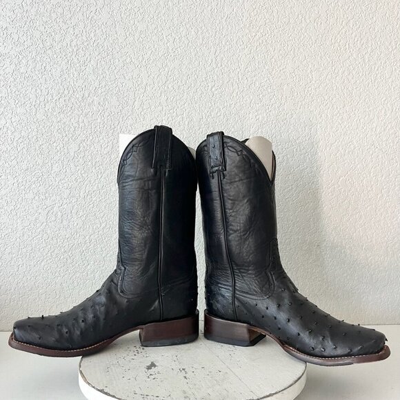 Rod Patrick Womens Cowboy Boots 9C Black Full Quill Ostrich Cowgirl Western EUC - Picture 7 of 12